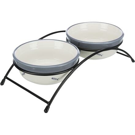 Set keramických Misek se stojánkem-ryba 2x0,25 l/ 12,5 cm