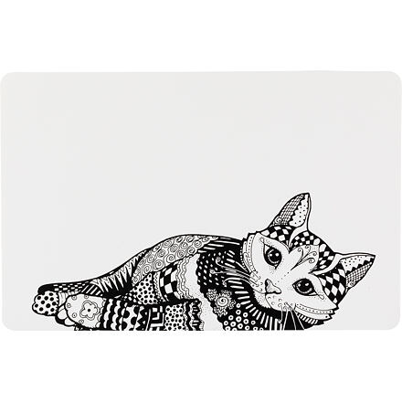 TRIXIE Prostírání Place Mat kočka 44 x 28 cm bílo/černé