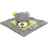 JUNIOR snuggler - plyšový mazlíček, čtverec s medvědí hlavou 13 x 13 cm