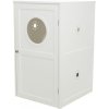 XL domek na kočičí toaletu, 2 poličky, MDF, 53 x 90 x 58 cm, bílá