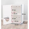 XL domek na kočičí toaletu, 2 poličky, MDF, 53 x 90 x 58 cm, bílá