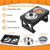Dog Double Elevated Bowls Stand 3 Adjustable Height Pet Slow Feeding Dish Bowl Medium Big Dog.jpg