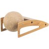 Škrabací rampa s míčem, 40 × 17 × 20 cm, dřevo/karton/sisal