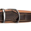 Obojek ACTIVE COMFORT kožený, hnědá/světle hnědá (Velikost koženého obojku ACTIVE COMFORT L-XL: 52-63 cm/30mm)