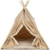 Teepee BOHO s polštářem, 55 x 65 x 55 cm, bavlna, béžová