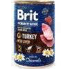 Brit Premium by Nature Dog konzerva - Turkey with Liver 400 g