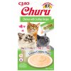 Inaba Churu cat snack Kuře s příchutí hřebenatek 4x14 g