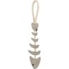 FishBone - rybí kost na laně, 43 cm, hračka pro psy, 100% pravá kůže/lano, šedá