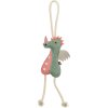 Dragon - dráček na laně, 55 cm, hračka pro psy, 100% pravá kůže/lano, zelená