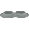Set nízkých nerez misek v silikonovém prostírání, × 0.4 l/ø 16 cm/40 × 5 × 23 cm, šedá