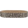 Kartonové škrabací lůžko LEO, s catnipem, 63 x 10 x 35 cm, hnědá/leopardí