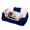 Pelíšek pro pejska s polštářem 54x36x15 cm (námořnická modrá)