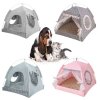 Kvalitní domeček/stan pro kočičky i pejsky (šedá s květinami)