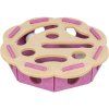Interaktivní hra pro kočky Hole'n'Roll – květina, ø 30 × 7.5 cm, filc, růžová/béžová