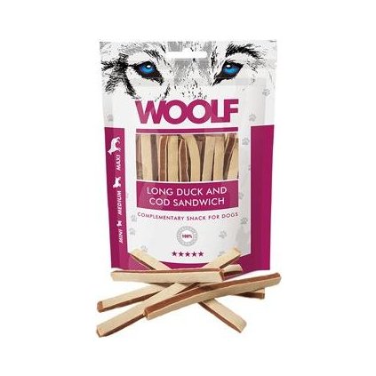WOOLF pochoutka soft duck and cod sandwich long 100g