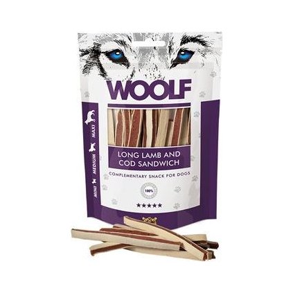 WOOLF pochoutka soft lamb and cod sandwich long 100g