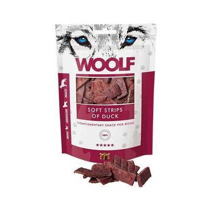 WOOLF pochoutka soft strips of duck 100g