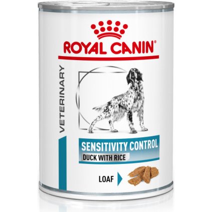 Veterinary Health Nutrition Dog Sensitivity Control Duck&Rice Can-0.42Kg-doprodej skladu