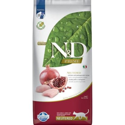 N&D PRIME Cat GF Chicken & Pomegranate Neutered Adult 10 kg