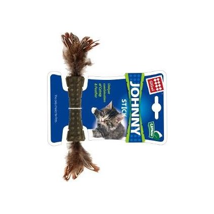 Hračka kočka GiGwi Johnny Stick Catnip s peříčky