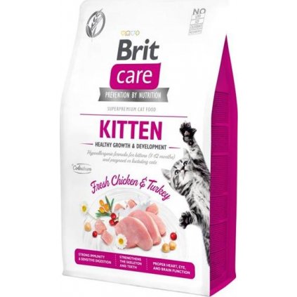 Brit Care Cat Grain-Free Kitten Healthy Growth & Development Chicken+Turkey 2 kg