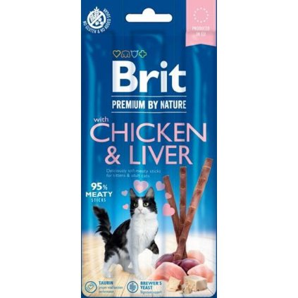 Brit Premium by Nature Cat Snack with Chicken & Liver 3 ks