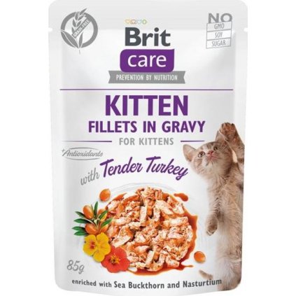 Brit Care Cat kaps. Kitten - Fillets in Gravy with Tender Turkey 85 g