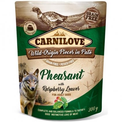 Carnilove Dog kaps. Paté Pheasant with Raspberry Leaves 300 g