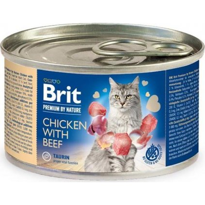 Brit Premium by Nature Cat konz. Chicken with Beef 200 g