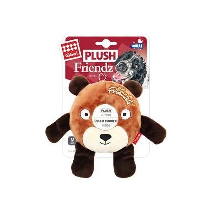 Hračka pes GiGwi Plush Friendz medvěd s gum. kroužkem