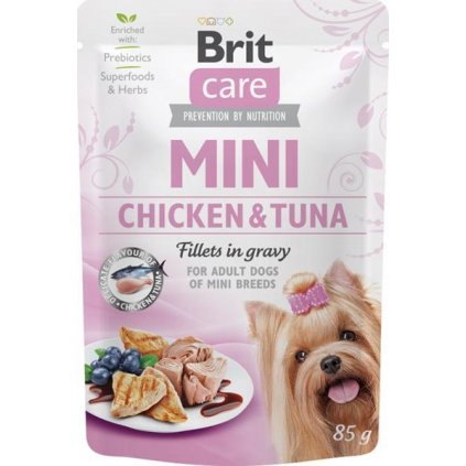 Brit Care Mini Dog kaps. Chicken&Tuna fillets in gravy 85 g