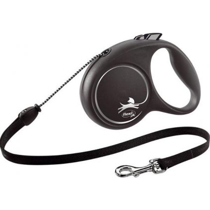Vodítko FLEXI Black Design M lanko 5m/20kg stříbrná
