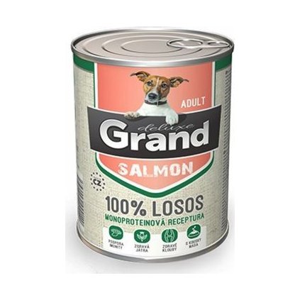 GRAND konz. deluxe pes  losos adult 400g