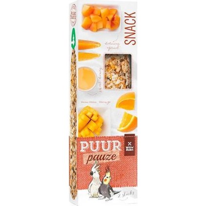 PUUR pauze pták - tyč. papoušek, mango+meruňka 140 g