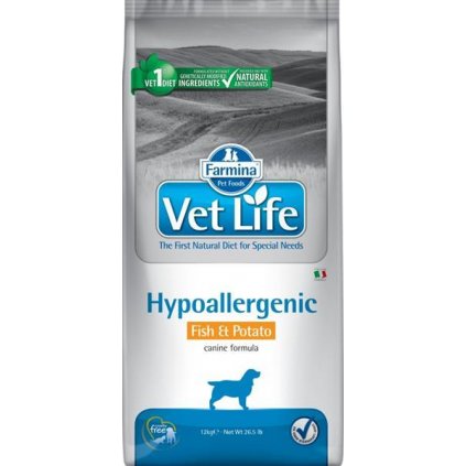 Vet Life Natural Canine Dry Hypoallergenic Fish & Potato 12 kg