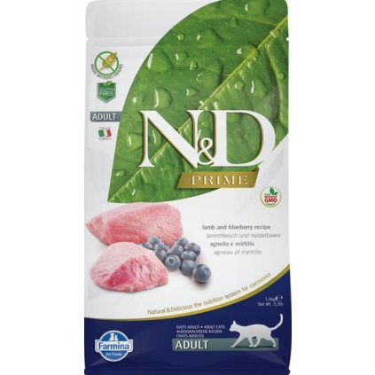 N&D PRIME Cat Grain Free Adult Lamb & Blueberry 1,5 kg