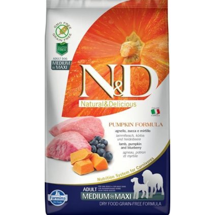 N&D PUMPKIN Dog GF Lamb & Blueberry Adult Medium & Maxi 2,5 kg