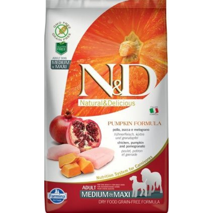 N&D PUMPKIN Dog GF Chicken & Pomegranate Adult Medium & Maxi 2,5 kg