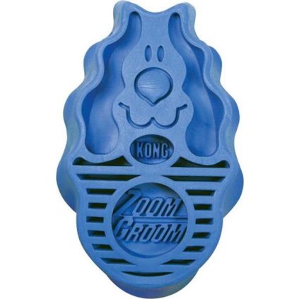 Kartáč gumový ZoomGroom modrý KONG L