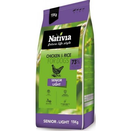 Nativia Dog Senior&Light Chicken & Rice 15 kg NOVÝ