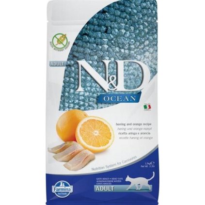 N&D OCEAN Cat Grain Free Adult Herring & Orange 1,5 kg