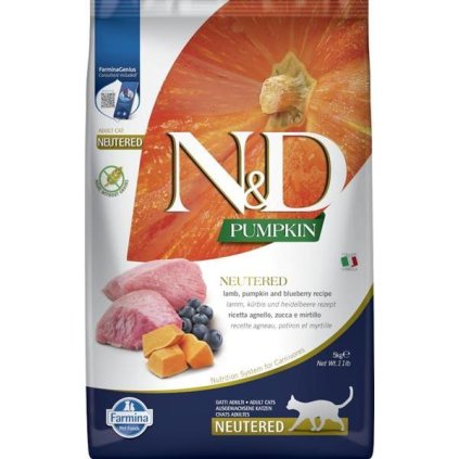 N&D PUMPKIN Cat GF Lamb & Blueberry Neutered Adult 5 kg