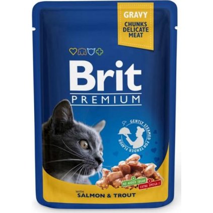 Brit Premium Cat kaps. -Gravy Salmon & Trout 100 g