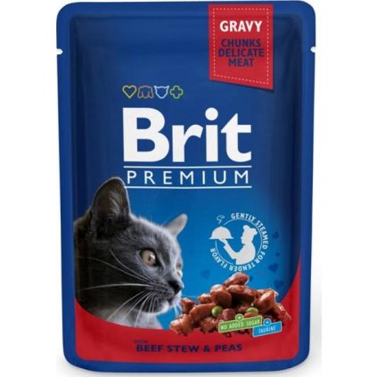 Brit Premium Cat kaps. -Gravy Beef Stew & Peas 100 g