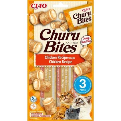 Churu Cat Bites Chicken wraps&Chicken Purée 3x10g