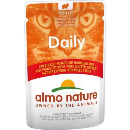 Almo Nature Daily Menu cat kaps. Kuře a hovězí 70g