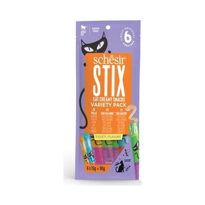 Schesir Cat pochoutka Stix Liquid Snack Variety 6x15g