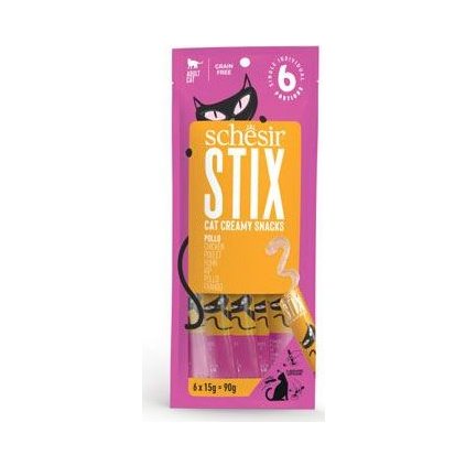 Schesir Cat pochoutka Stix Liquid Snack kuře 6x15g