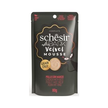 Schesir Cat kapsa After Dark Velv.Mousse kuře/hově.80g