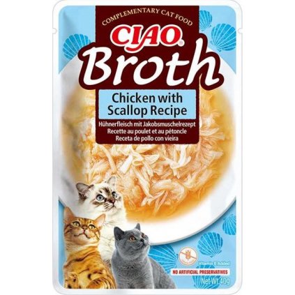 Churu Cat CIAO Broth Chicken with Scallop Recipe 40g